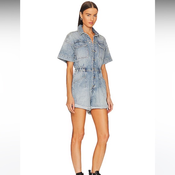 Free People Marci Denim Overall Short - Picture 3 of 8